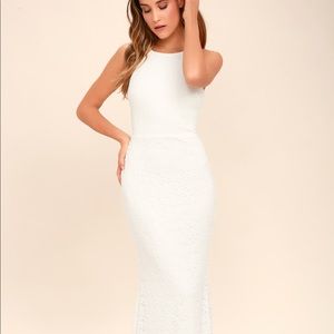 Lulus Ephemeral Allure Ivory Lace Maxi Dress XS